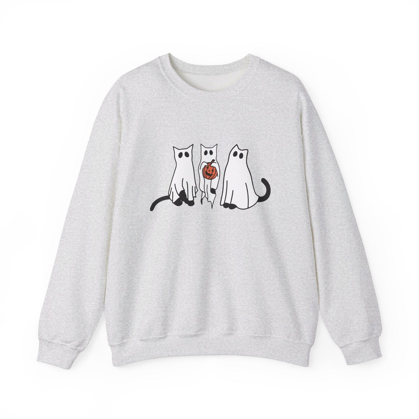 Black Cat Ghosts Halloween Crewneck