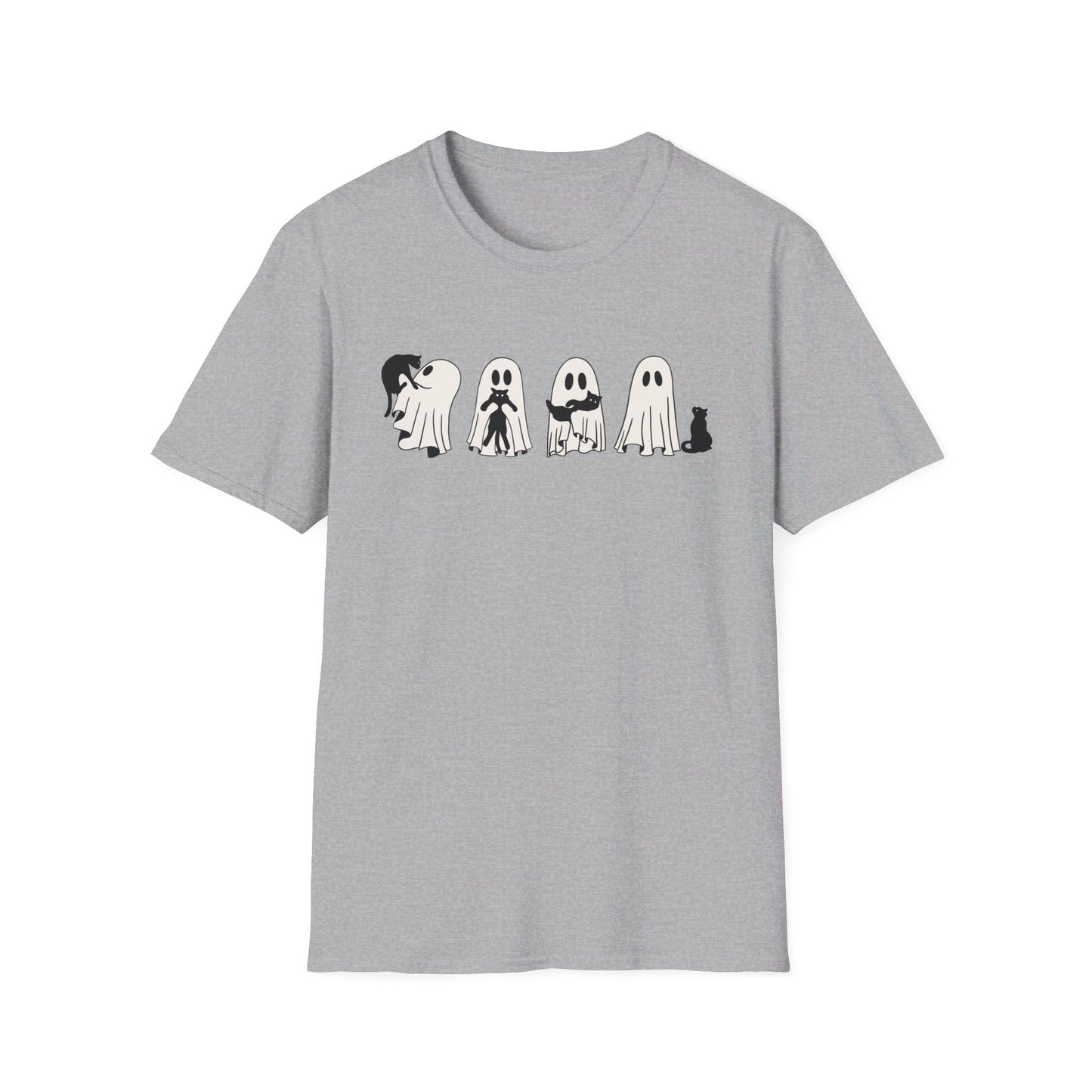 Ghosts Holding Cats Halloween Tee