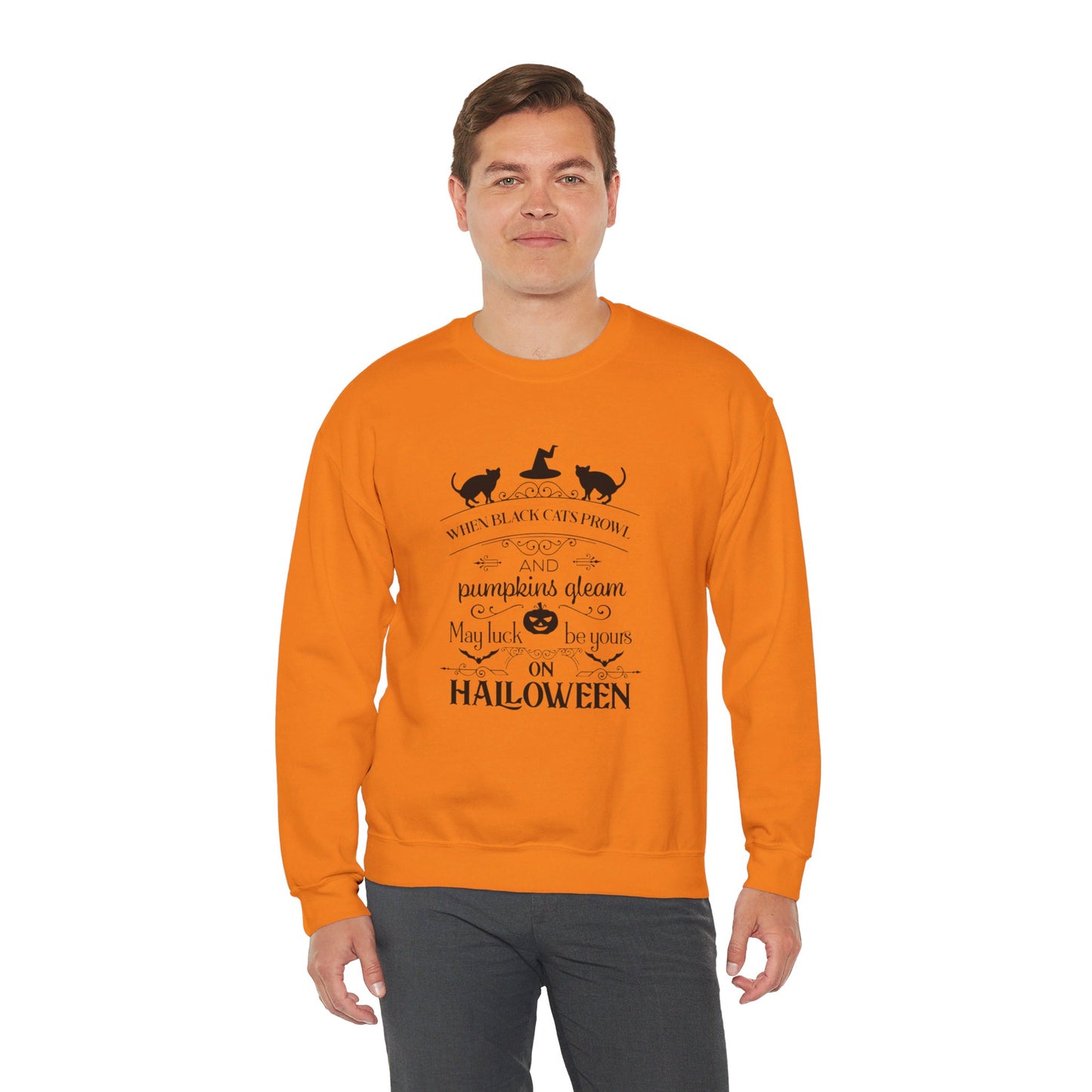 When Black Cats Prowl Halloween Crewneck