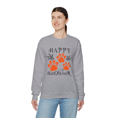 Happy Halloween Paw Print Crewneck