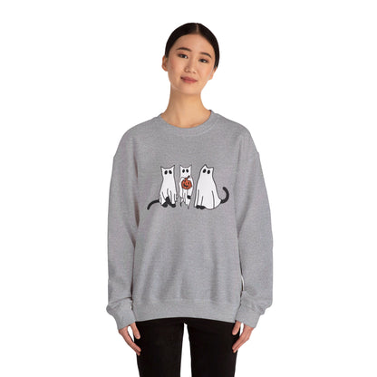 Black Cat Ghosts Halloween Crewneck