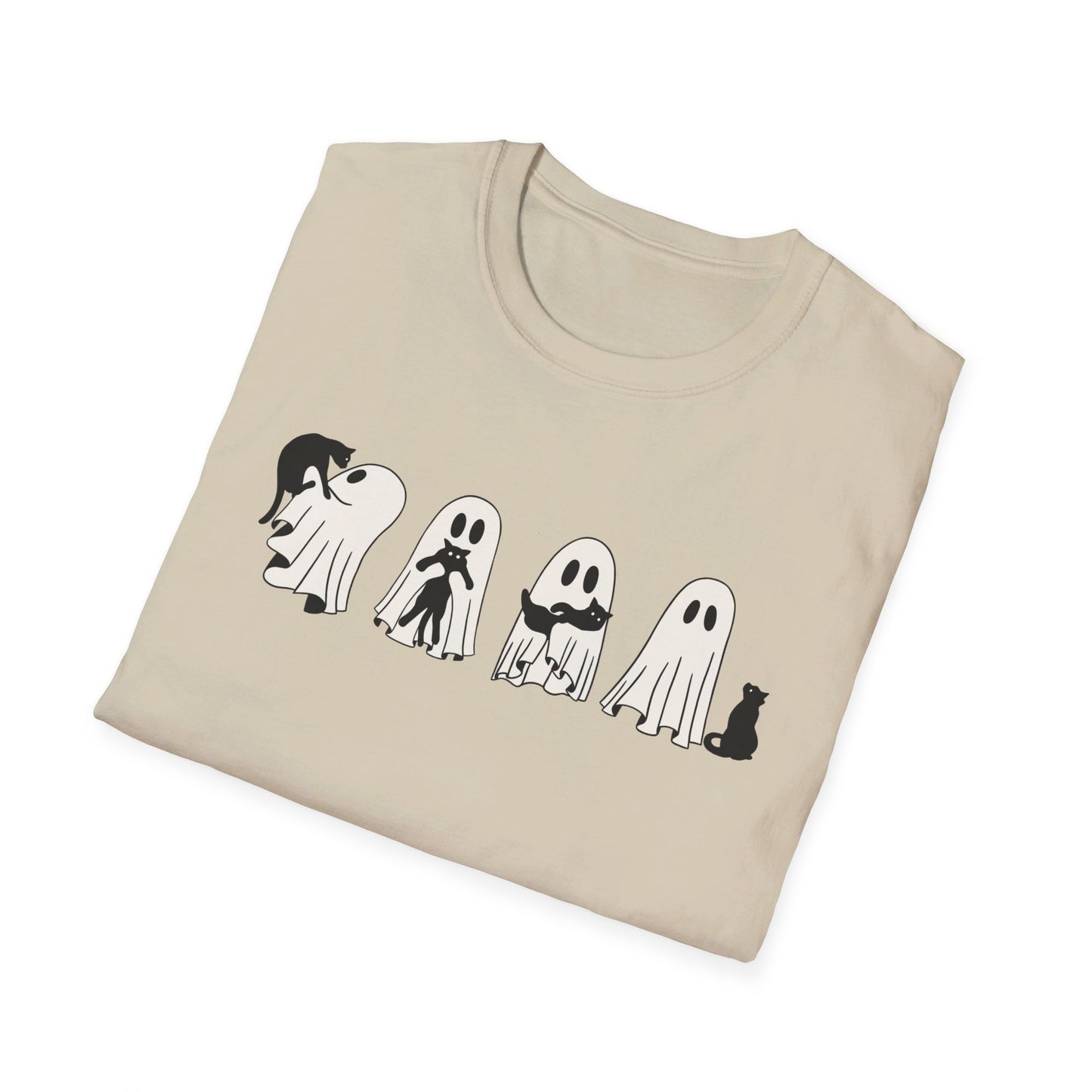 Ghosts Holding Cats Halloween Tee