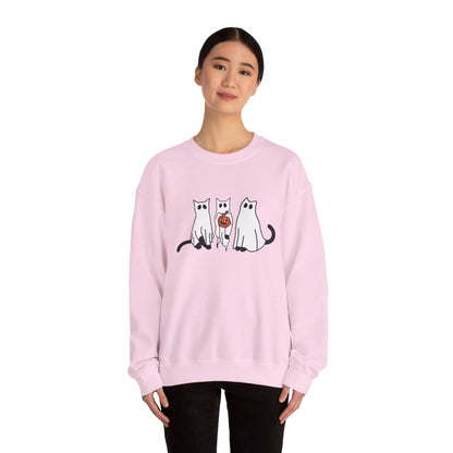 Black Cat Ghosts Halloween Crewneck