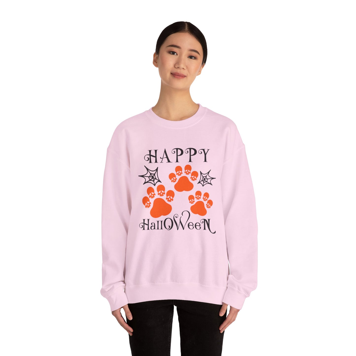 Happy Halloween Paw Print Crewneck