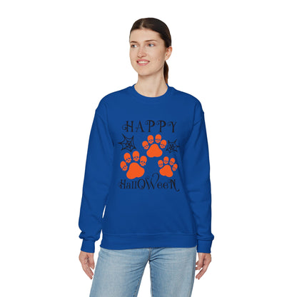 Happy Halloween Paw Print Crewneck