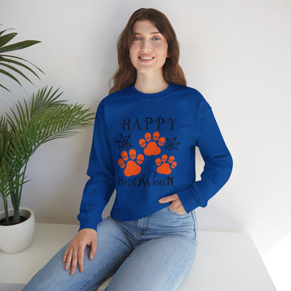 Happy Halloween Paw Print Crewneck