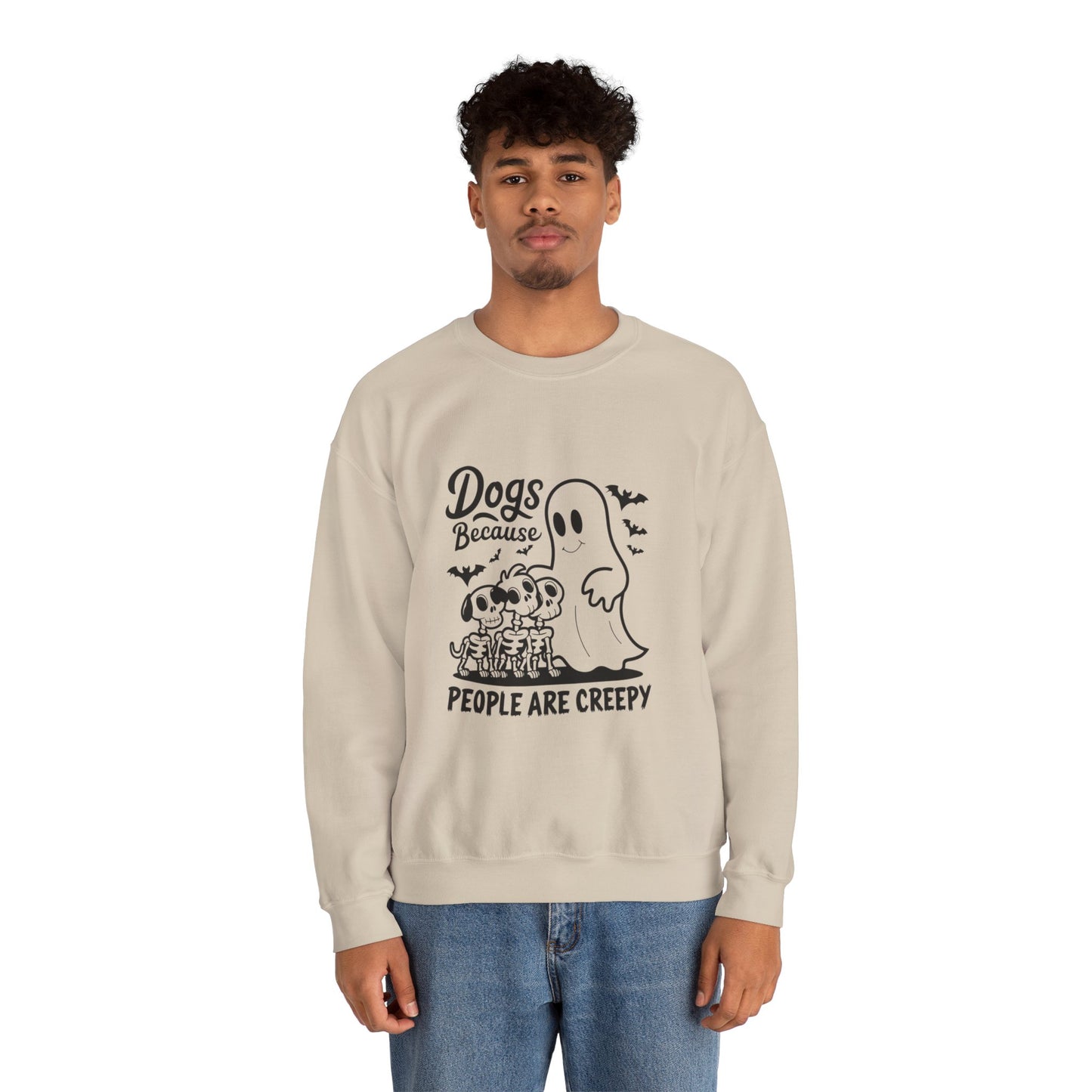 Dogs, Because People Are Creepy Halloween Crewneck