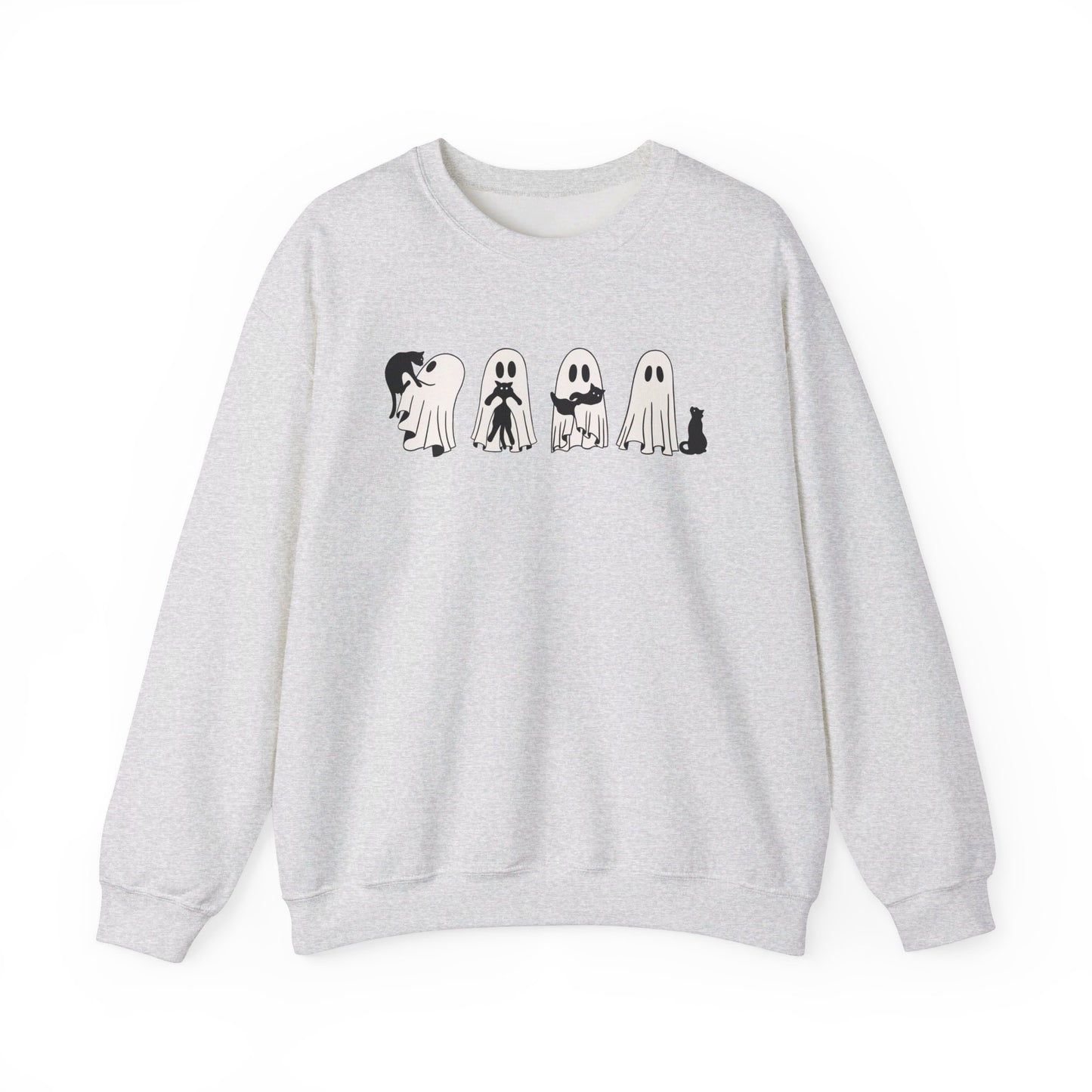 Ghosts Holding Cats Halloween Crewneck