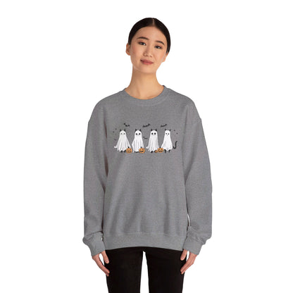 Ghost Cats with Pumpkins Halloween Crewneck