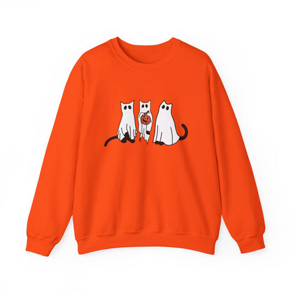 Black Cat Ghosts Halloween Crewneck