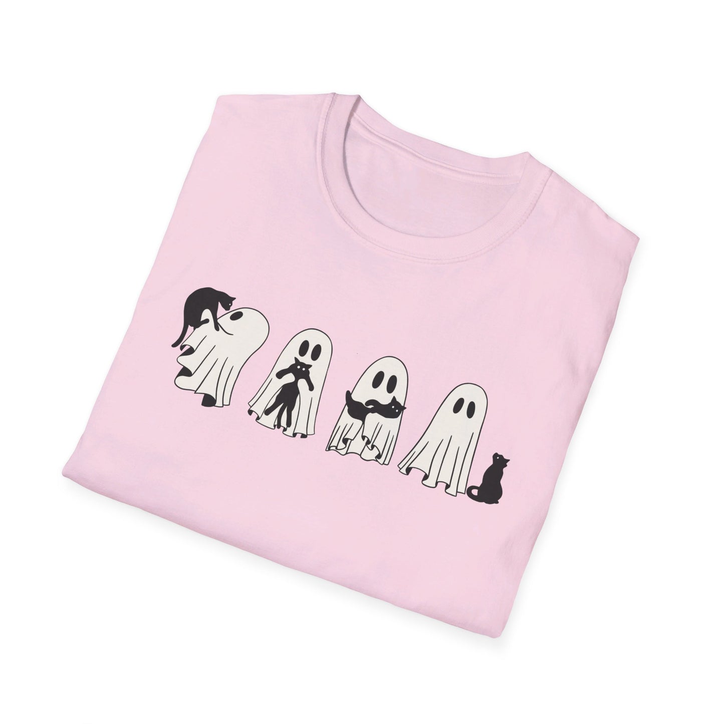 Ghosts Holding Cats Halloween Tee