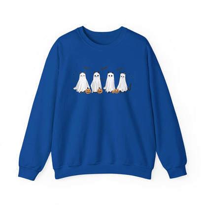 Ghost Cats with Pumpkins Halloween Crewneck