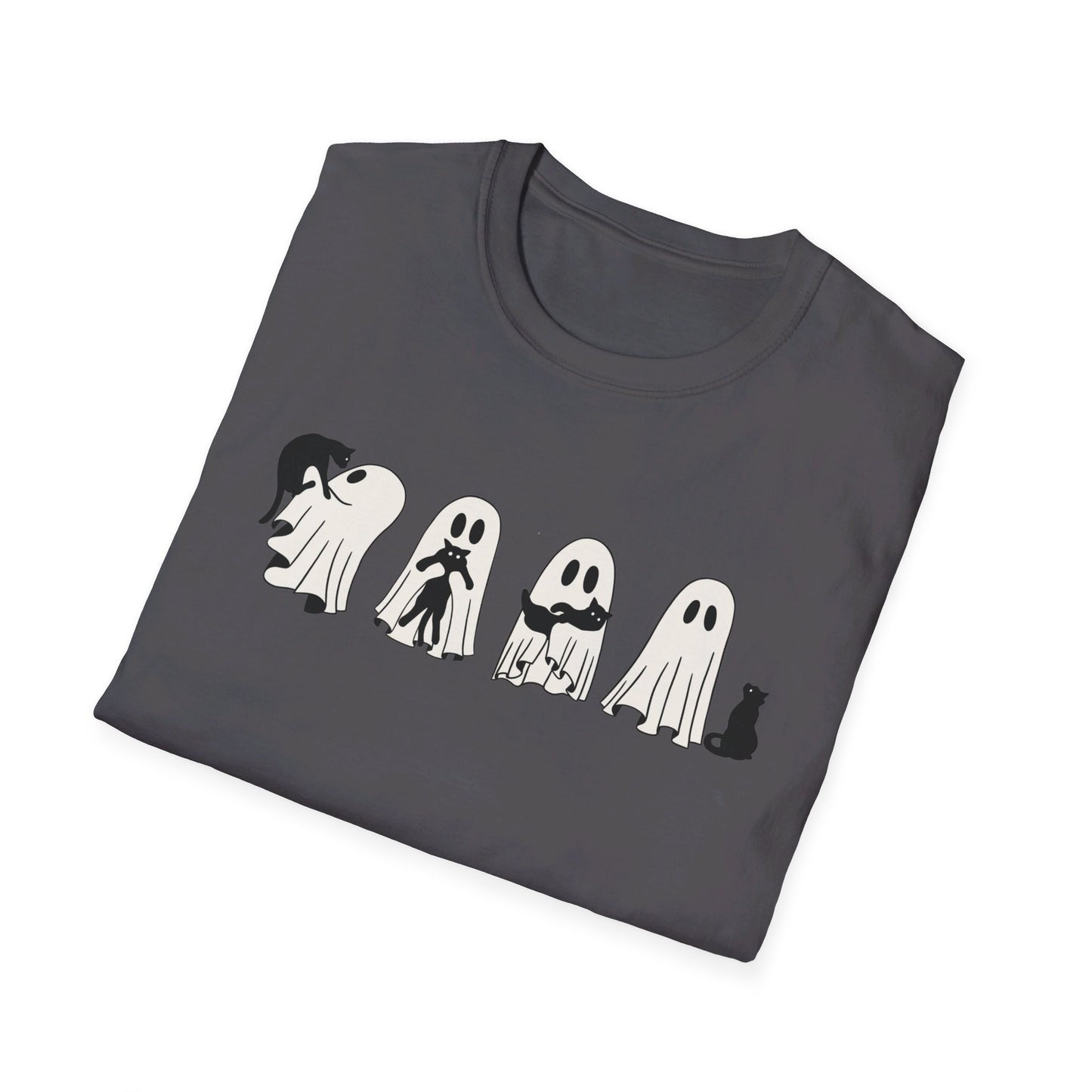 Ghosts Holding Cats Halloween Tee