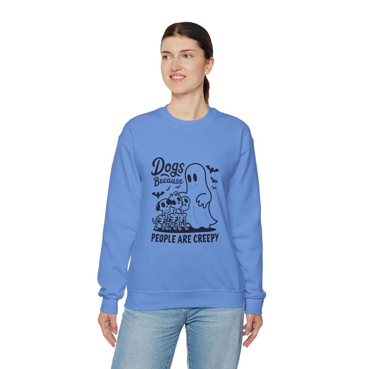 Dogs, Because People Are Creepy Halloween Crewneck