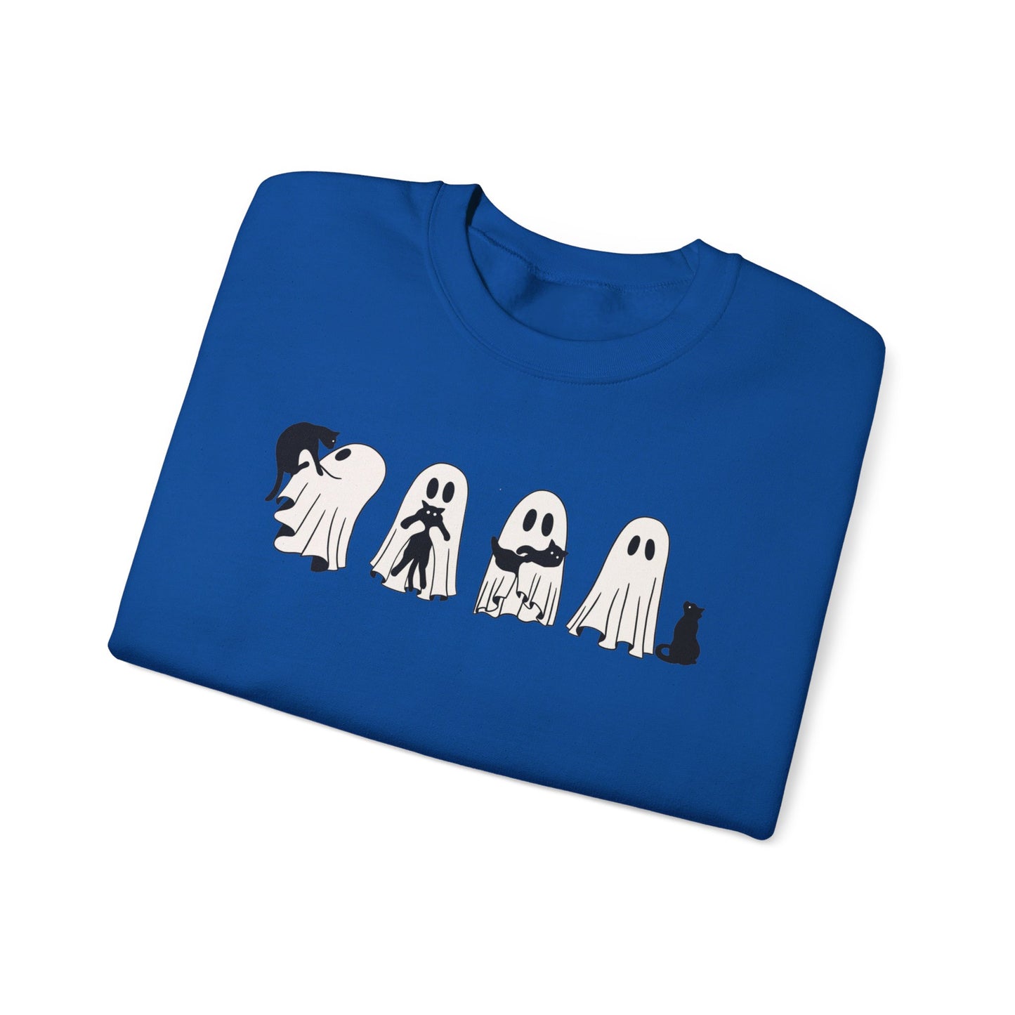 Ghosts Holding Cats Halloween Crewneck