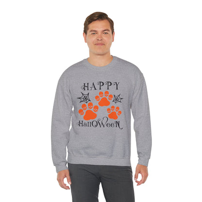 Happy Halloween Paw Print Crewneck