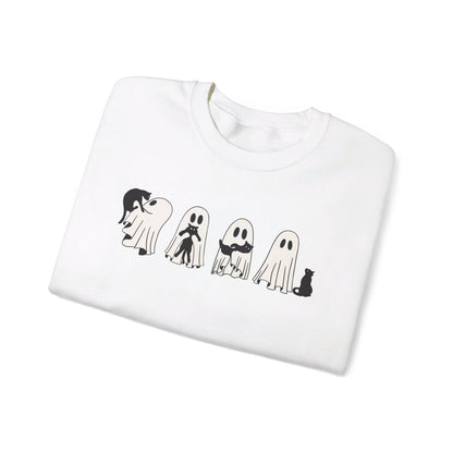 Ghosts Holding Cats Halloween Crewneck