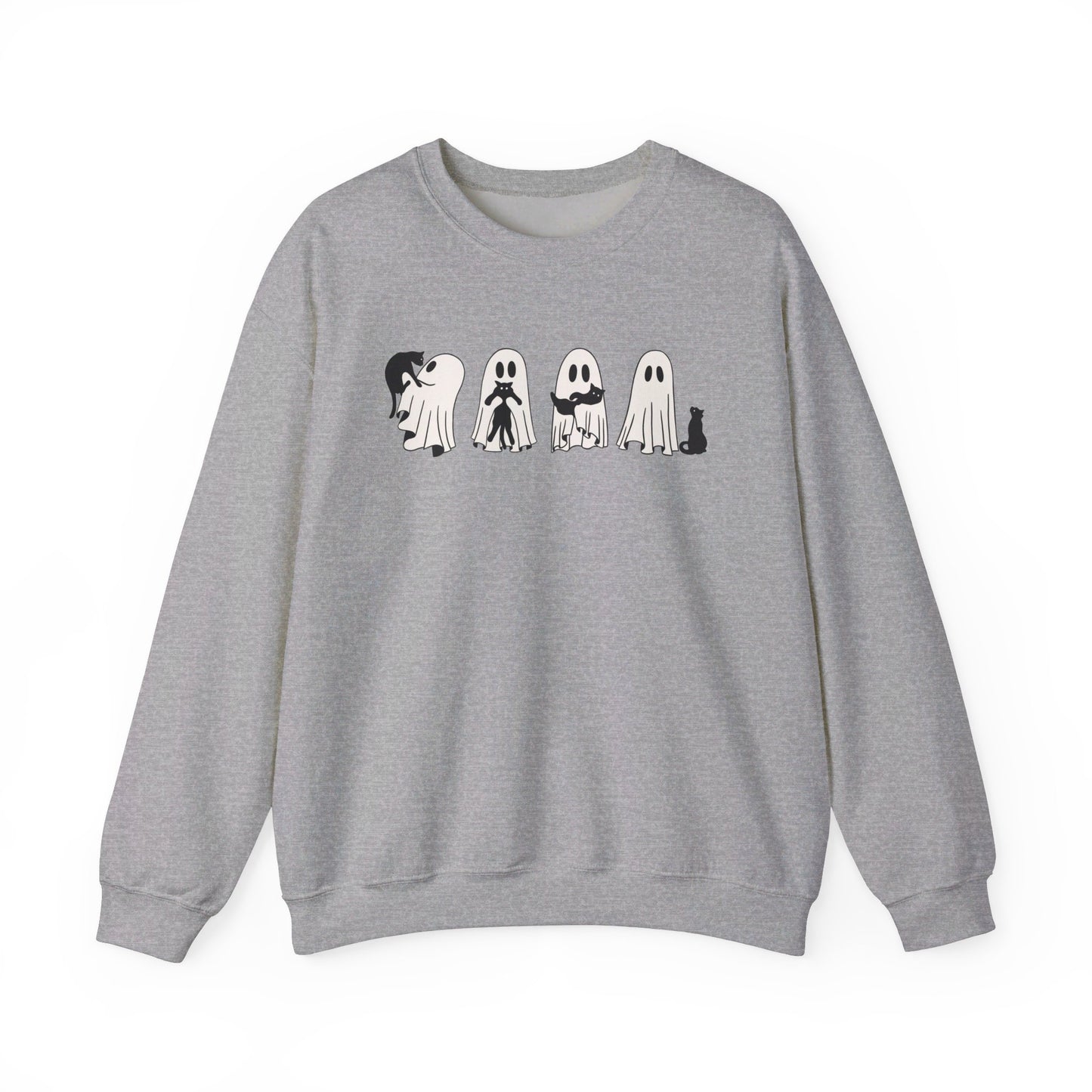 Ghosts Holding Cats Halloween Crewneck