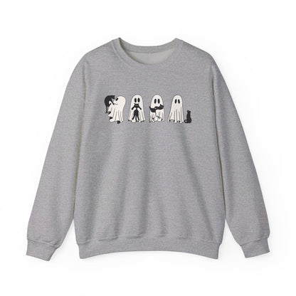 Ghosts Holding Cats Halloween Crewneck