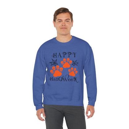 Happy Halloween Paw Print Crewneck