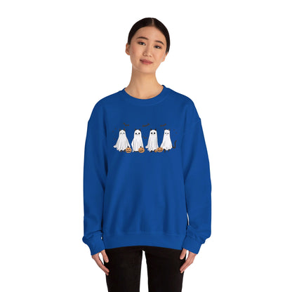 Ghost Cats with Pumpkins Halloween Crewneck