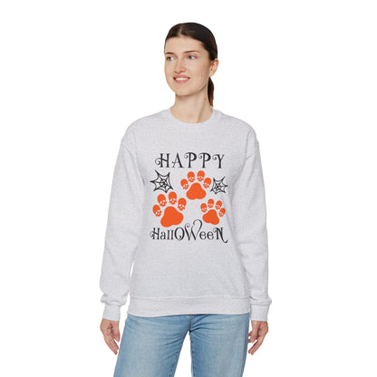 Happy Halloween Paw Print Crewneck