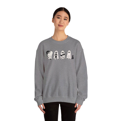 Ghosts Holding Cats Halloween Crewneck