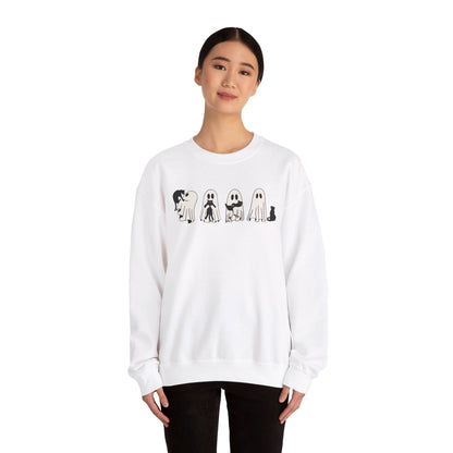 Ghosts Holding Cats Halloween Crewneck