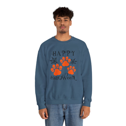 Happy Halloween Paw Print Crewneck