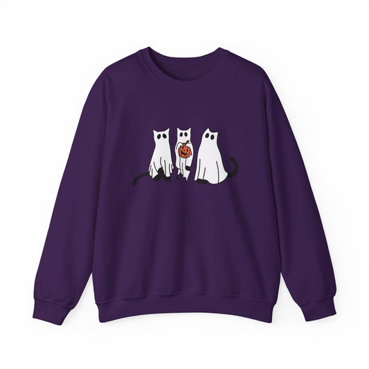 Black Cat Ghosts Halloween Crewneck