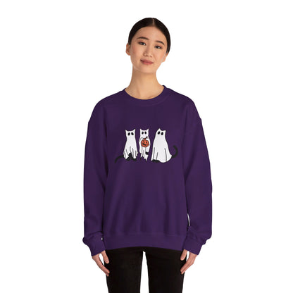 Black Cat Ghosts Halloween Crewneck