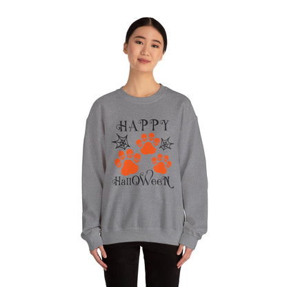 Happy Halloween Paw Print Crewneck