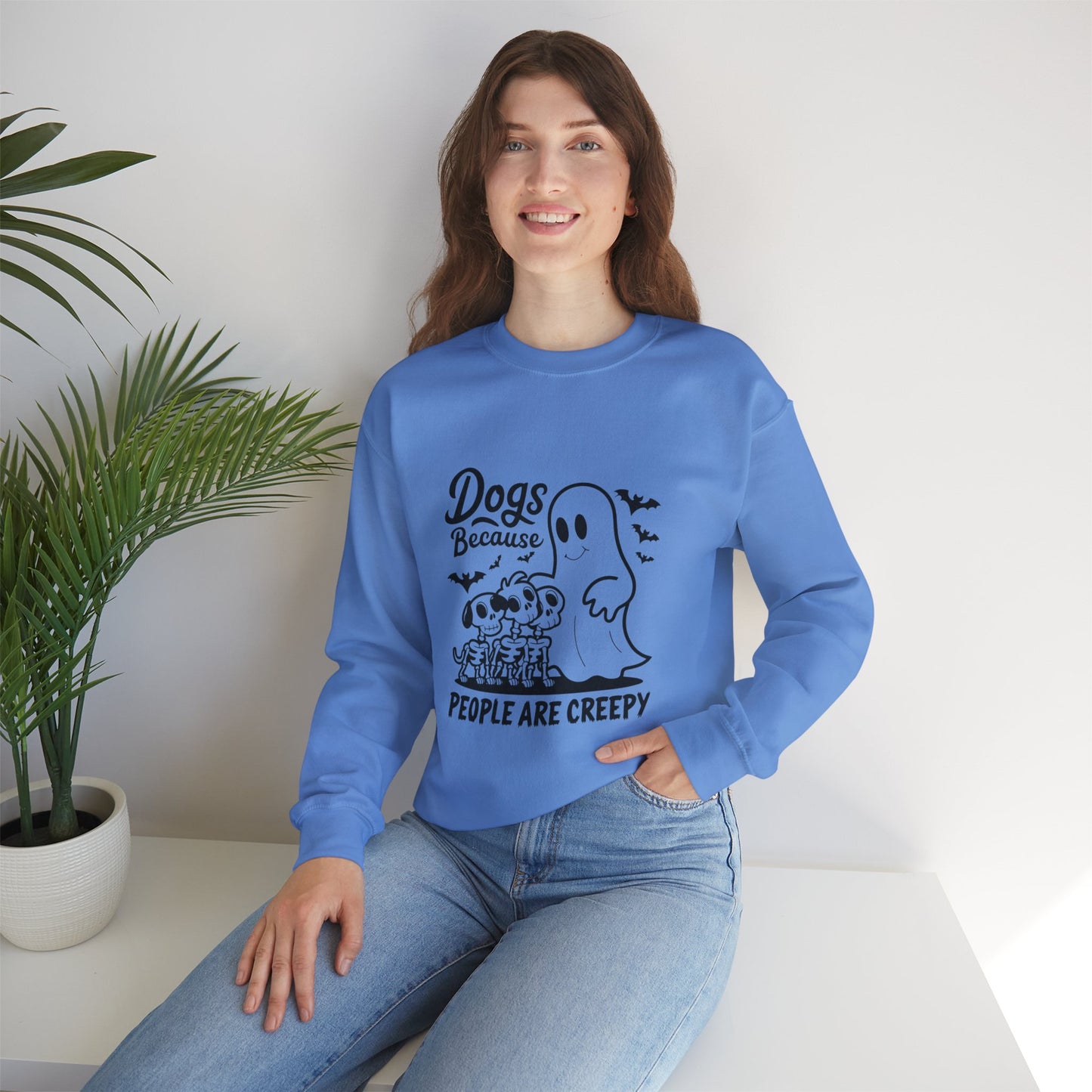 Dogs, Because People Are Creepy Halloween Crewneck