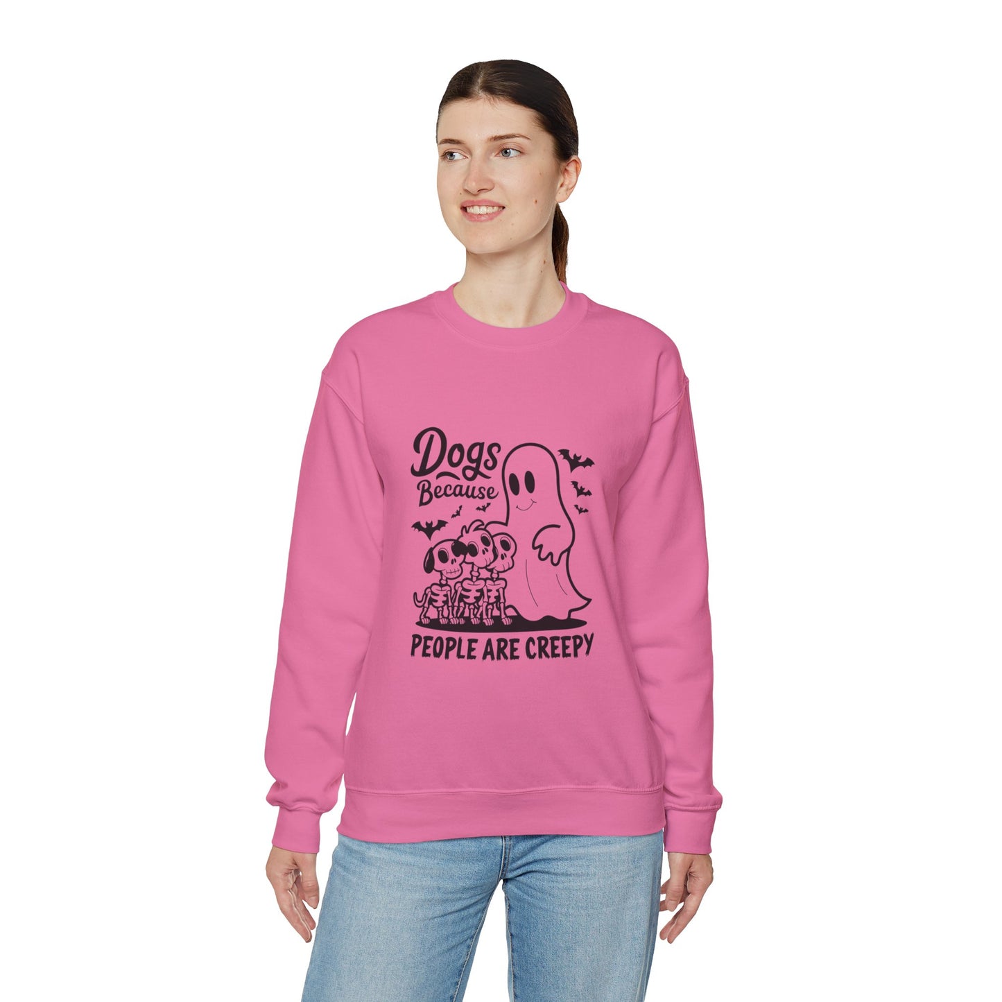 Dogs, Because People Are Creepy Halloween Crewneck