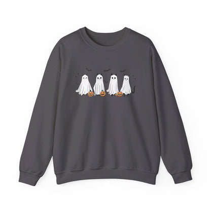 Ghost Cats with Pumpkins Halloween Crewneck