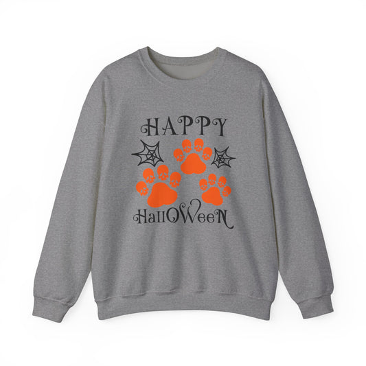 Happy Halloween Paw Print Crewneck