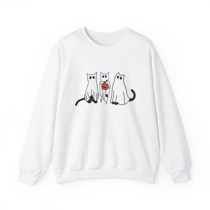 Black Cat Ghosts Halloween Crewneck