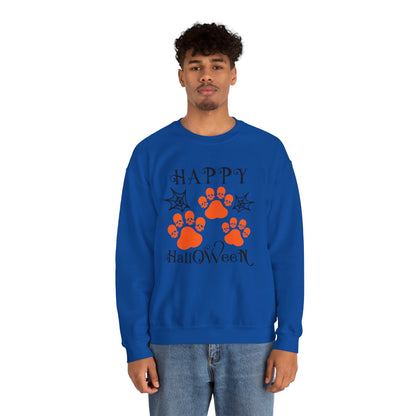 Happy Halloween Paw Print Crewneck