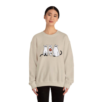 Black Cat Ghosts Halloween Crewneck