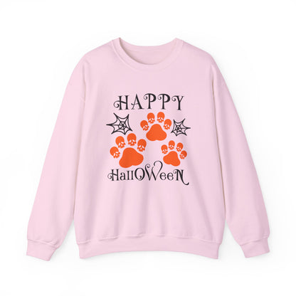 Happy Halloween Paw Print Crewneck