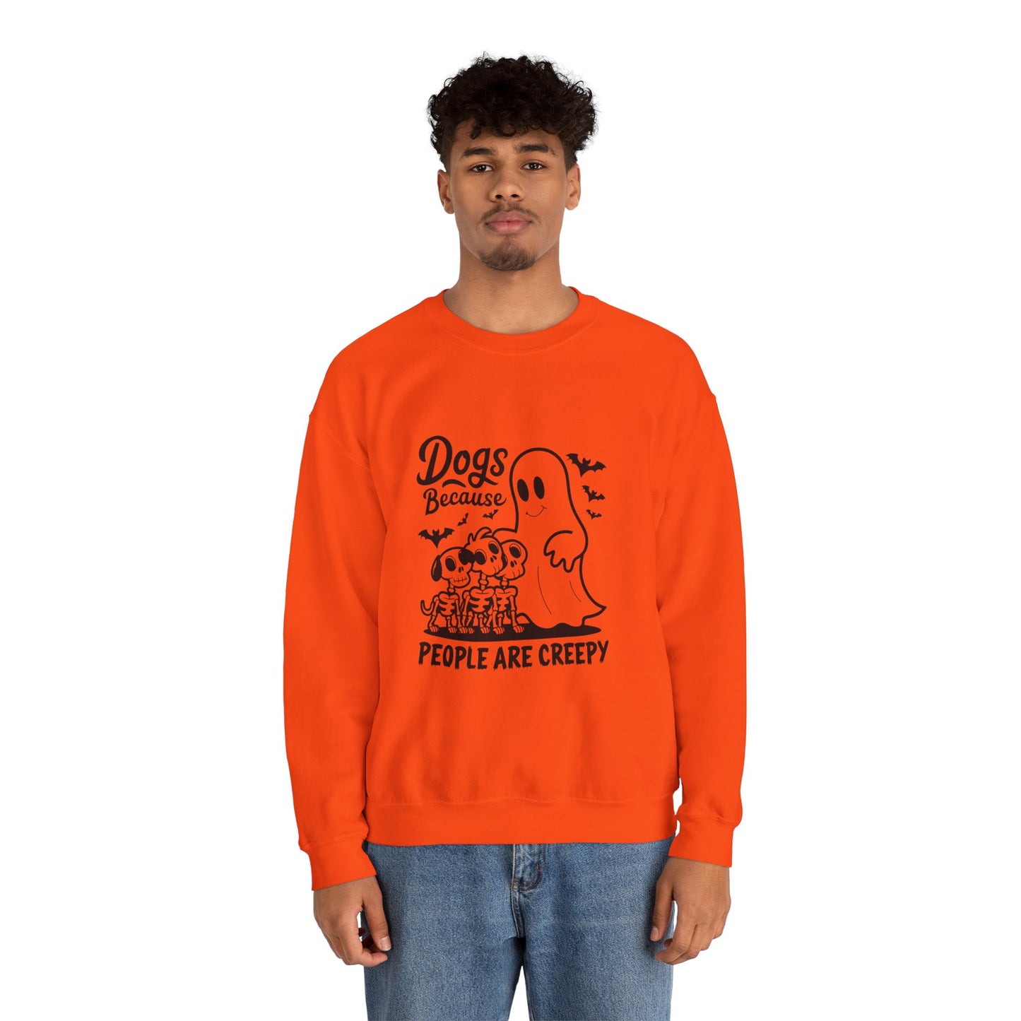 Dogs, Because People Are Creepy Halloween Crewneck