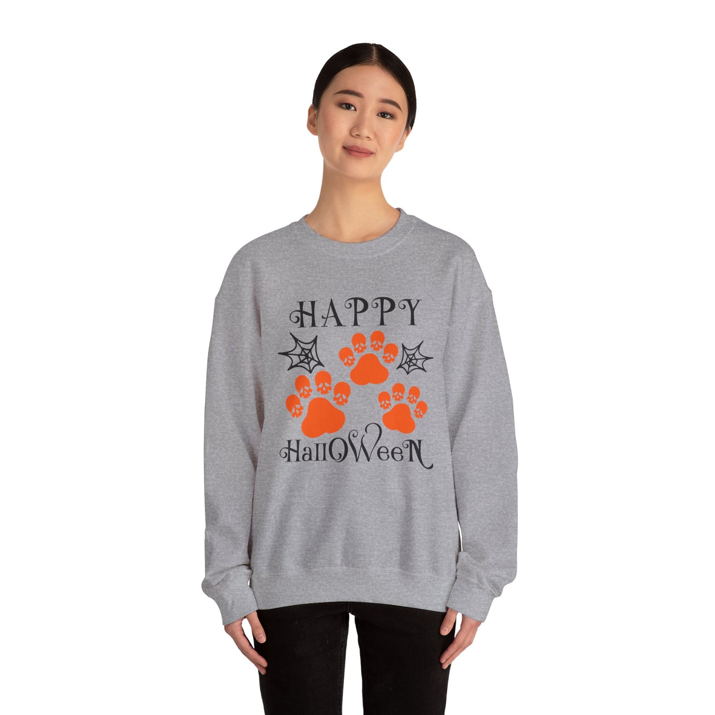 Happy Halloween Paw Print Crewneck