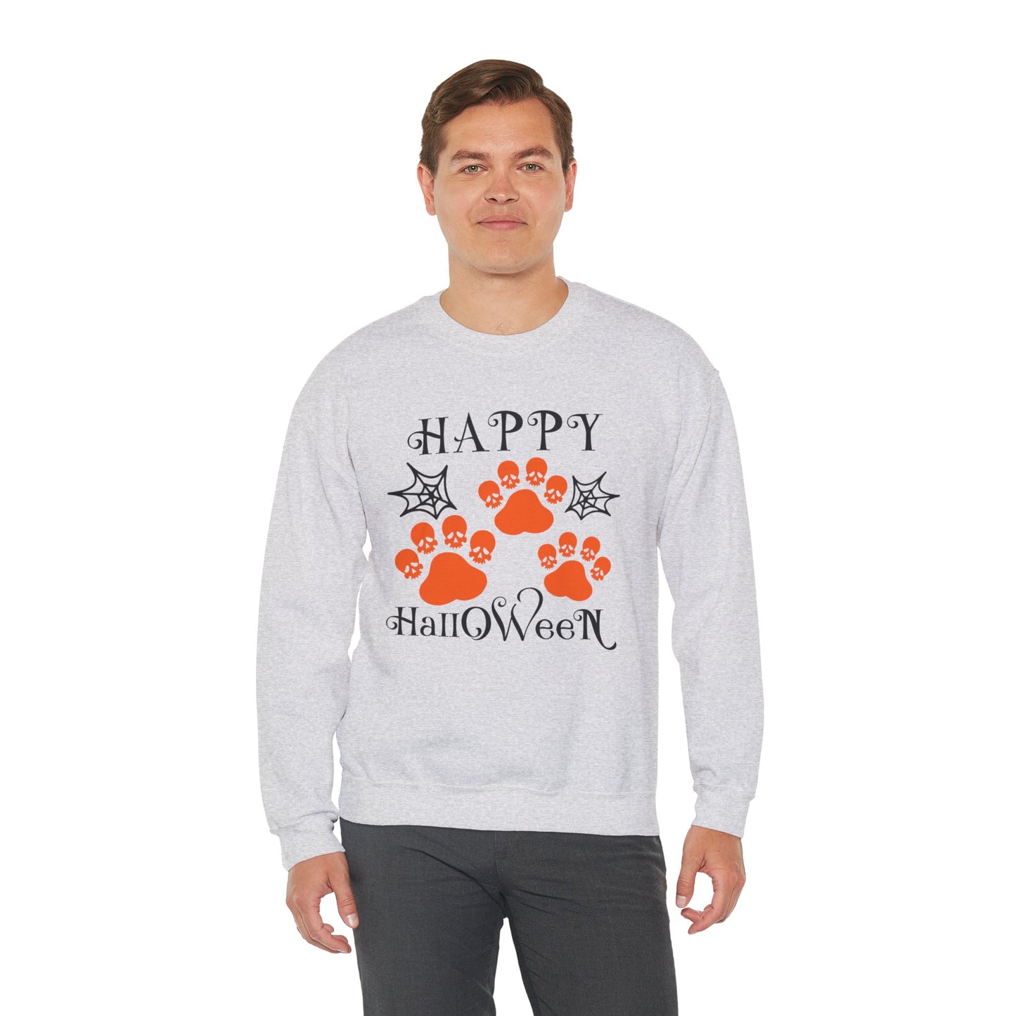 Happy Halloween Paw Print Crewneck