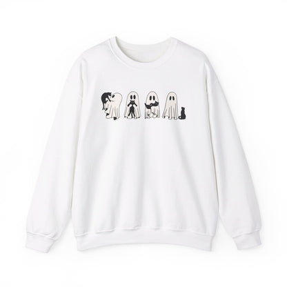 Ghosts Holding Cats Halloween Crewneck