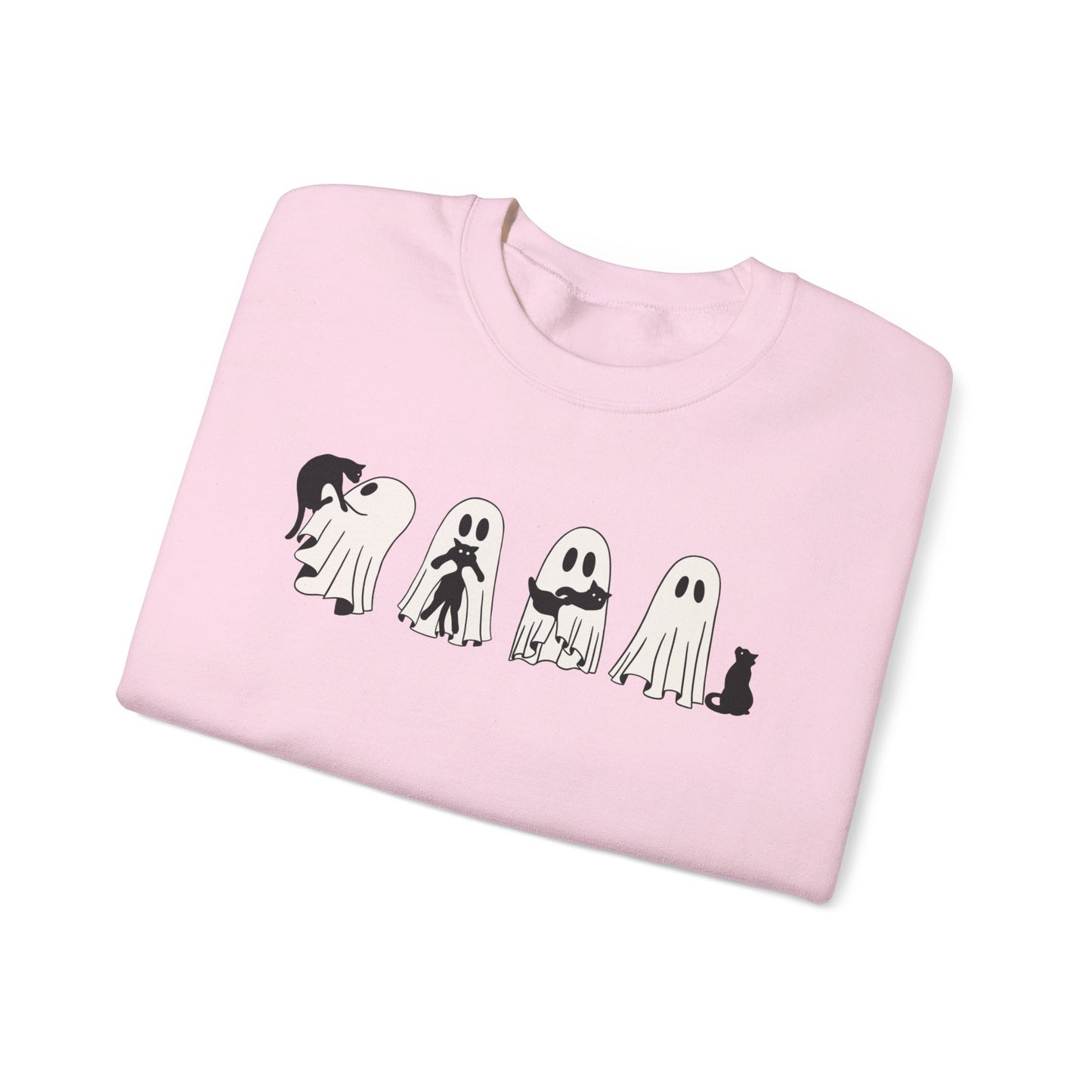 Ghosts Holding Cats Halloween Crewneck