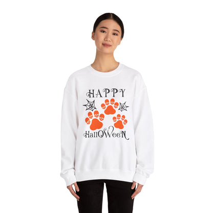 Happy Halloween Paw Print Crewneck