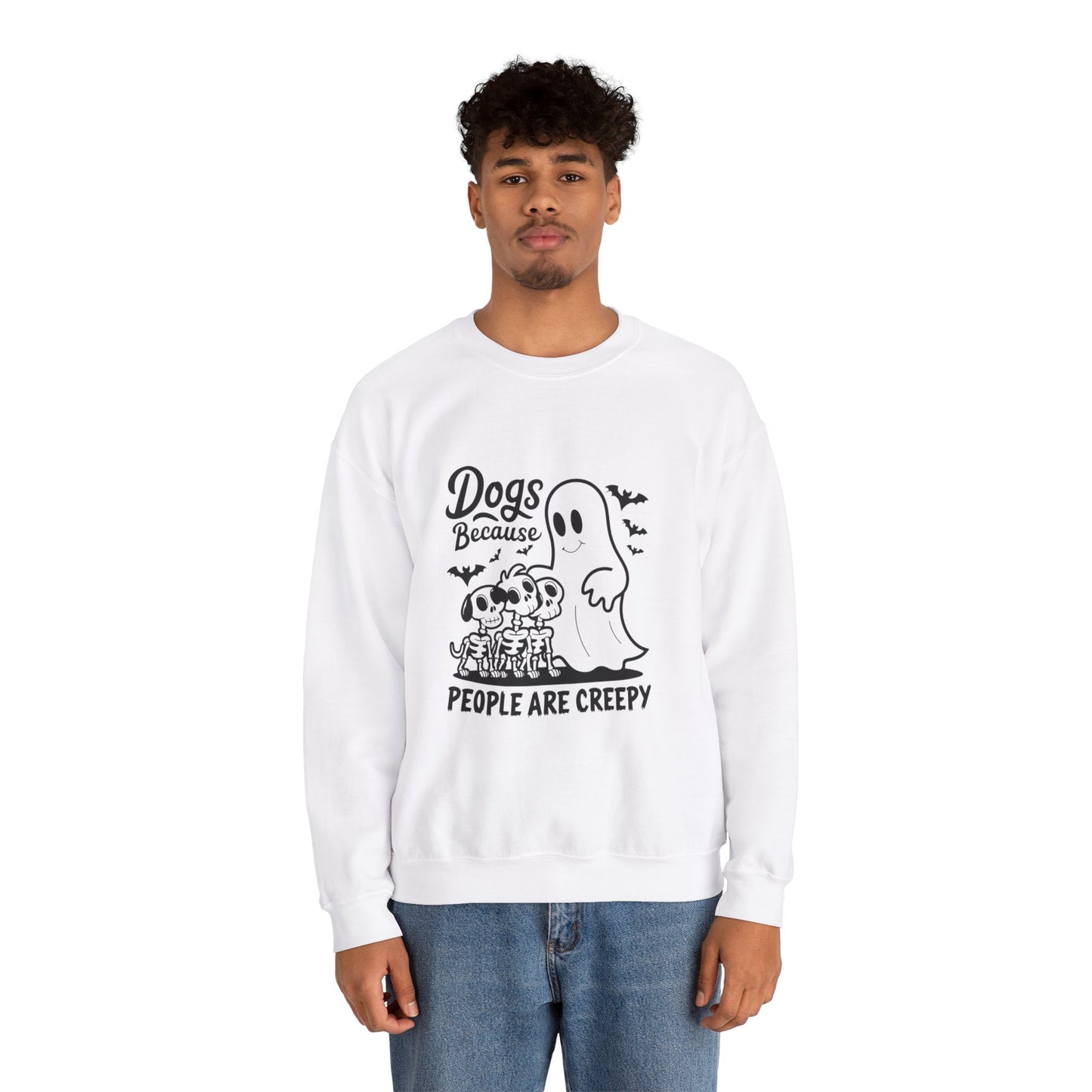 Dogs, Because People Are Creepy Halloween Crewneck