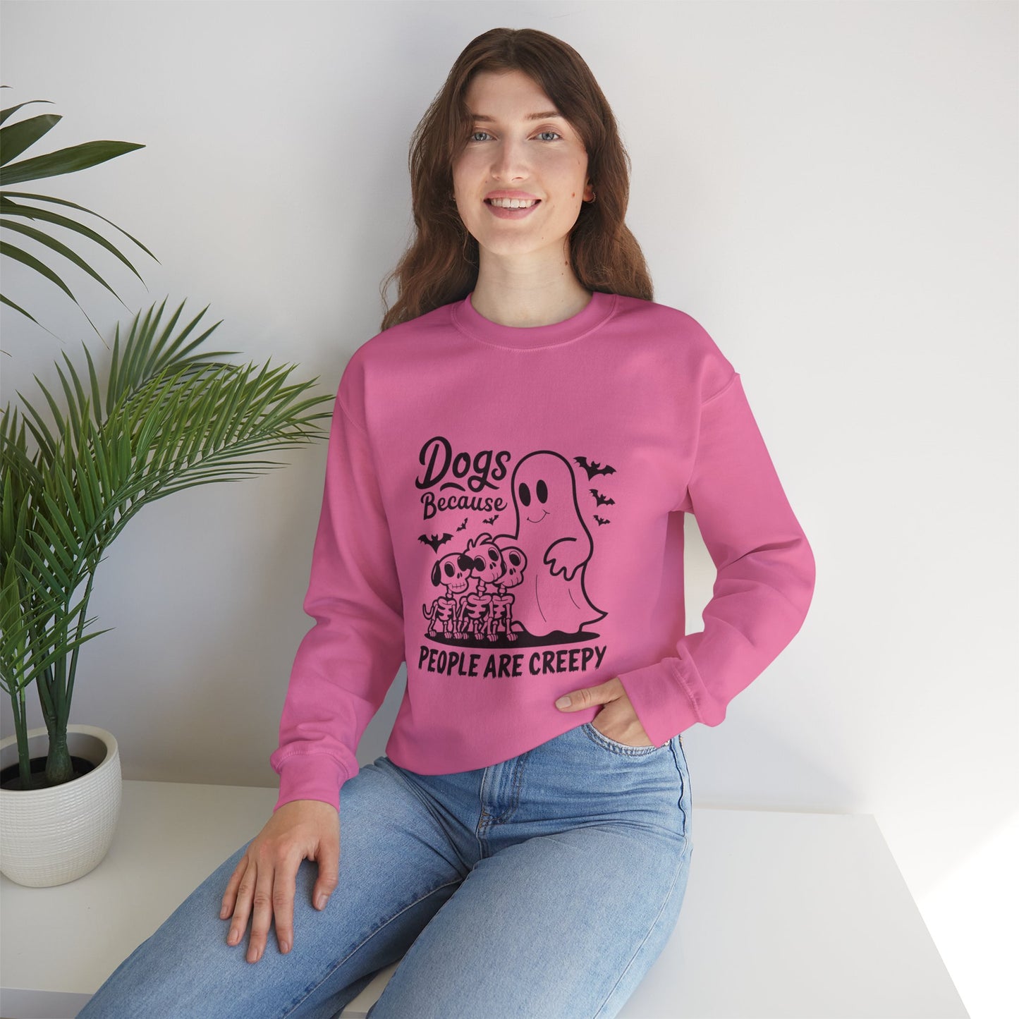 Dogs, Because People Are Creepy Halloween Crewneck