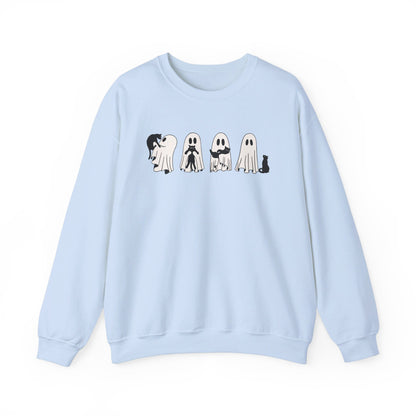 Ghosts Holding Cats Halloween Crewneck