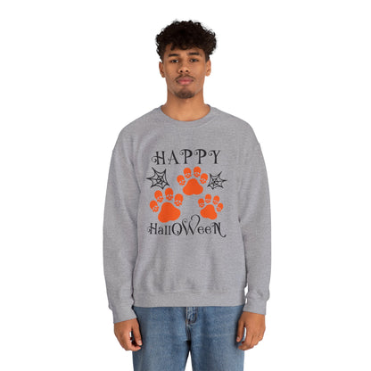 Happy Halloween Paw Print Crewneck